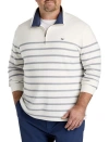 Vineyard Vines Big & Tall Brenton Stripe Saltwater 1/4-zip Pullover In Nautical Navy