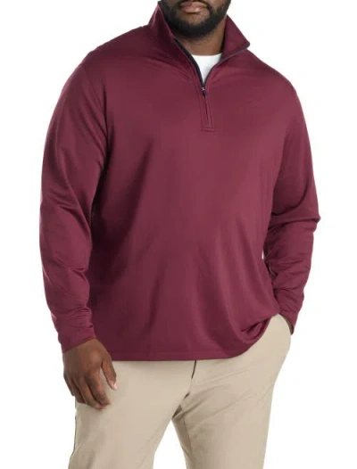 Vineyard Vines Big & Tall Clubhouse Performance 1/4-zip Pullover In Burgundy