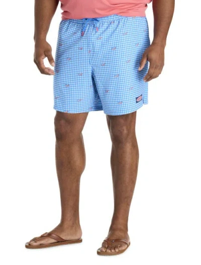 Vineyard Vines Big & Tall Flag Whale Swim Trunks In Blue