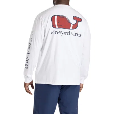 Vineyard Vines Big & Tall Football Long-sleeve T-shirt In White
