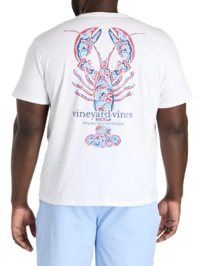 Vineyard Vines Big & Tall Lobster-print Graphic Tee In White