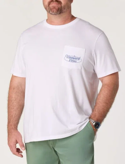 Vineyard Vines Big & Tall Pastel Golf Pocket T-shirt In White