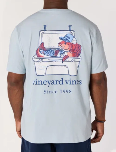Vineyard Vines Big & Tall Redfish Cooler Pocket T-shirt In Gray