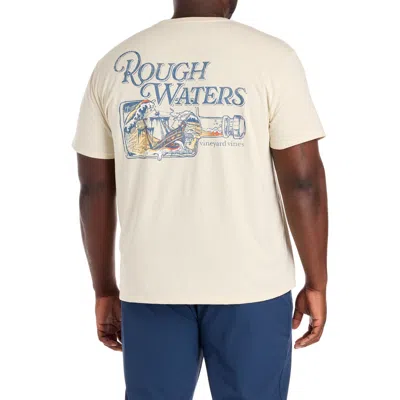 Vineyard Vines Big & Tall Rough Waters Graphic Tee In Gray