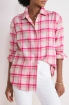 Vineyard Vines Birdie Relaxed Fit Cotton Blend Flannel Button-up Shirt In Pink