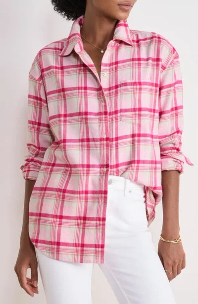 Vineyard Vines Birdie Relaxed Fit Cotton Blend Flannel Button-up Shirt In Pink