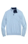 Vineyard Vines Boathouse Quarter Zip Sweater In Blue