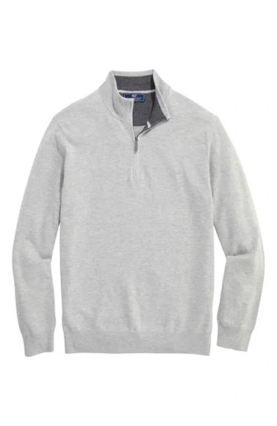 Vineyard Vines Boathouse Quarter Zip Sweater In Gray