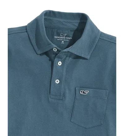 Vineyard Vines Boys' Clean Slub Jersey Polo Shirt - Little Kid, Big Kid In Mallard Blue