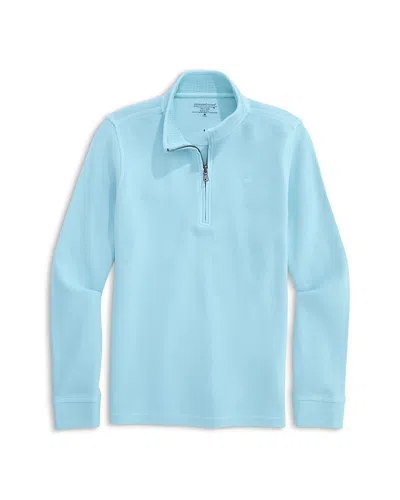 Vineyard Vines Boys' Coastline Garment Dyed Quarter Zip Sweatshirt - Big Kid In Blue