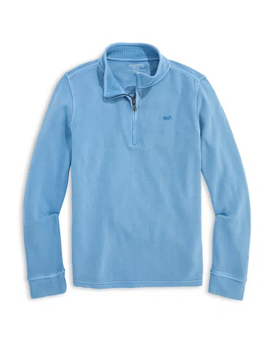 Vineyard Vines Boys' Coastline Garment Dyed Quarter Zip Sweatshirt - Big Kid In Blue