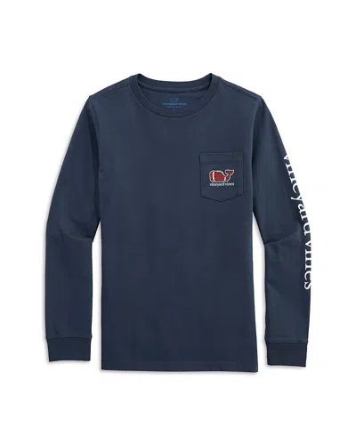Vineyard Vines Boys' Football Pocket Tee - Little Kid, Big Kid In Blue