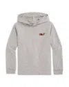 Vineyard Vines Kids' Football Whale Cotton Graphic Hoodie In Gray
