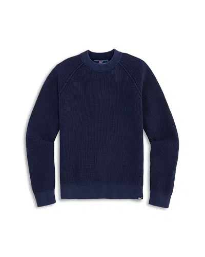 Vineyard Vines Boys' Garment Dyed Beach Waffle Crewneck Sweater - Little Kid In Blue
