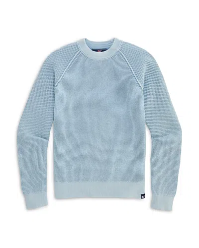 Vineyard Vines Boys' Garment Dyed Beach Waffle Crewneck Sweater - Little Kid In Blue