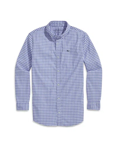 Vineyard Vines Boys' On-the-go Brrr Gingham Button Down Shirt - Little Kid, Big Kid In Blue