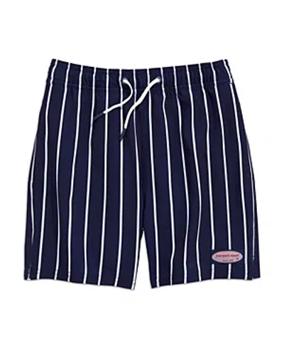 Vineyard Vines Boys' Printed Chappy Swim Trunks - Little Kid, Big Kid In Club Chappy Stripe - Nautical Navy