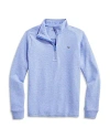 Vineyard Vines Boys' Saltwater Stripe Quarter Zip Mock Neck Sweatshirt - Little Kid, Big Kid In Jake Blue