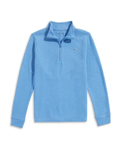 Vineyard Vines Boys' Saltwater Stripe Quarter Zip Mock Neck Sweatshirt - Little Kid In Hull