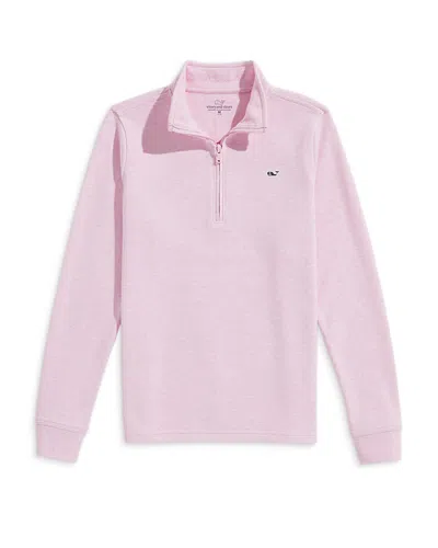 Vineyard Vines Boys' Saltwater Stripe Quarter Zip Mock Neck Sweatshirt - Little Kid In Pink