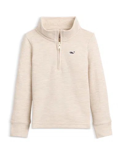 Vineyard Vines Boys' Saltwater Stripe Quarter Zip Mock Neck Sweatshirt - Little Kid In Brown