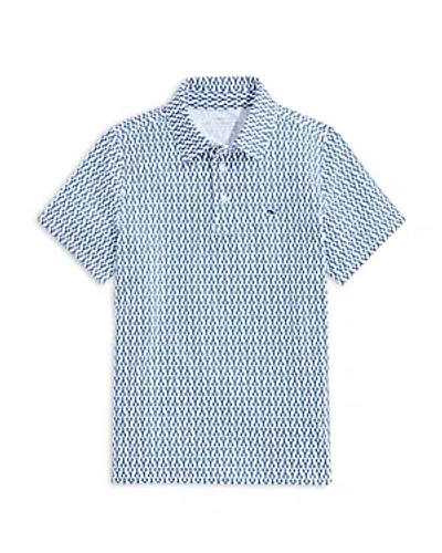 Vineyard Vines Boys' Sankaty Micro Lobster Print Performance Polo Shirt - Little Kid, Big Kid In Micro Lobster-captains Blue