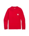 Vineyard Vines Boys' Santa Whale Long Sleeved Tee - Little Kid, Big Kid In Red