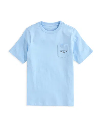 Vineyard Vines Boys' Sketched Soccer Balls Short-sleeve Pocket Tee - Big Kid In Jake Blue