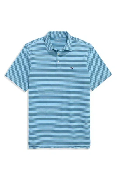 Vineyard Vines Bradley Stripe Sankaty Performance Polo In Blue