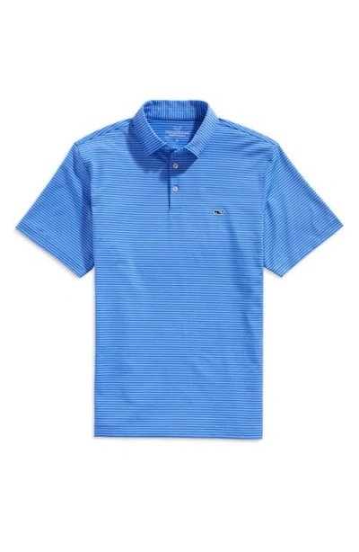Vineyard Vines St. Jean Stripe Sankaty Regular Fit Polo Shirt In Ocean Breeze Tide Blue