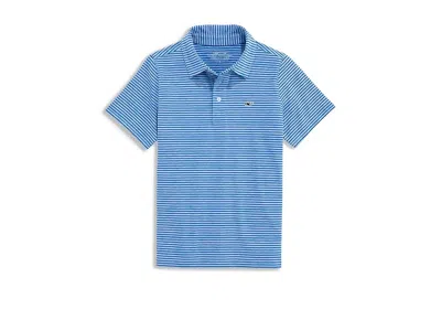 Vineyard Vines Bradley Stripe Sankaty Polo (toddler/little Kids/big Kids) Boy's Clothing Ocean Cationic/yacht : Md  In Blue
