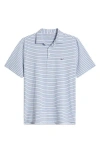 Vineyard Vines Bradley Stripe Sankaty Polo In White/moon/oc Brz
