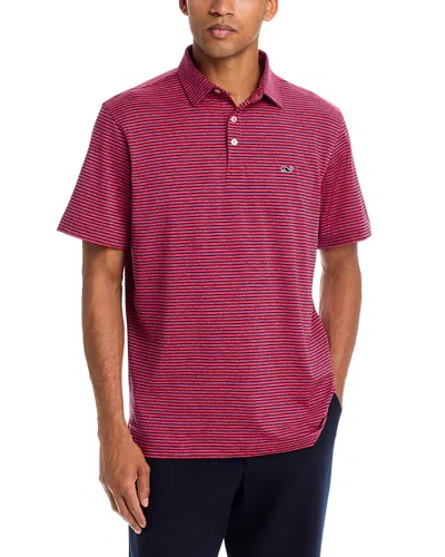 Vineyard Vines Bradley Striped Sankaty Polo Shirt In Pink