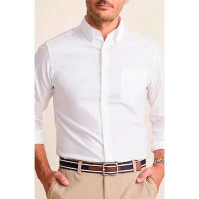 Vineyard Vines Breakwater Solid Performance Cotton Blend Button-down Shirt In White