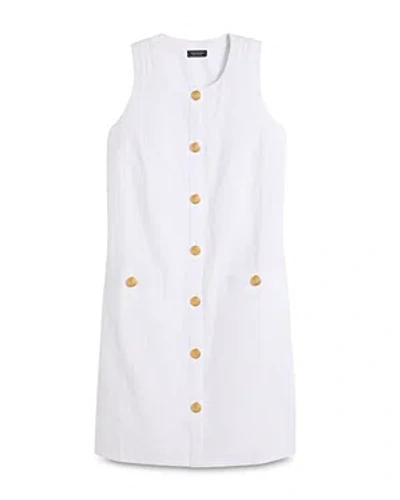Vineyard Vines Sleeveless Linen Blend Shift Dress In White