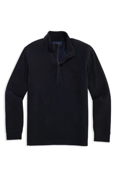 Vineyard Vines Calmwater Quarter Zip Sweater In Black