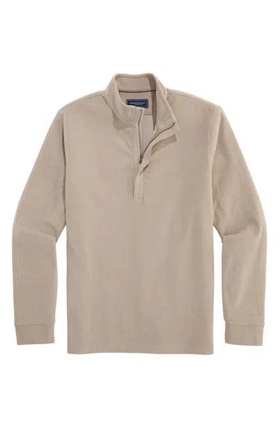 Vineyard Vines Calmwater Quarter Zip Sweater In Brown