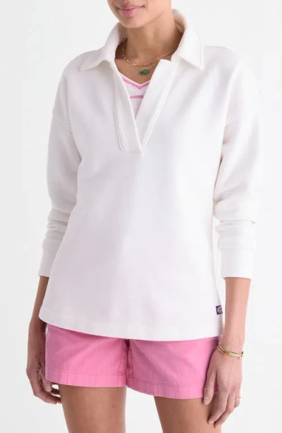 Vineyard Vines Cam Polo Sweatshirt In White