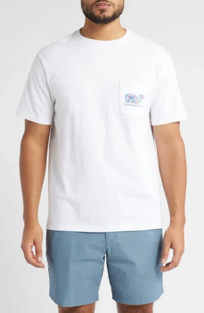 Vineyard Vines Camo Fill Pocket Graphic T-shirt In White Cap
