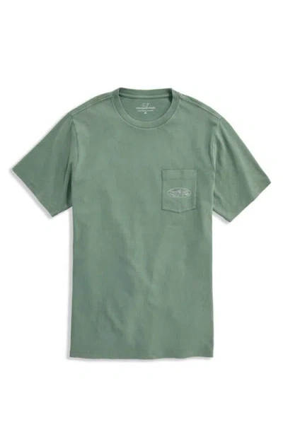 Vineyard Vines Camo Logo Graphic Pocket Tee In Green