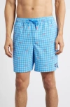 Vineyard Vines Chappy 7-inch Swim Trunks In Gingham Tideblue
