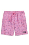 Vineyard Vines Chappy Lobster Print Regular Fit 7 Swim Trunks In Seaplane Flamingo