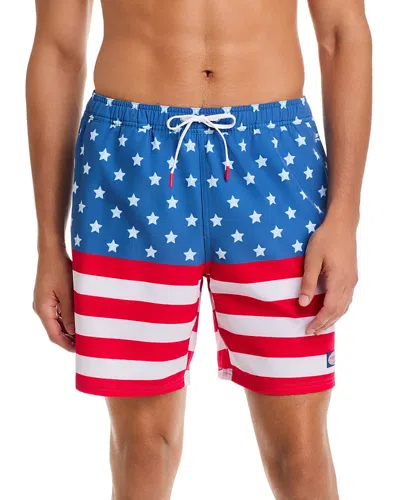 Vineyard Vines Chappy Lobster Print Regular Fit 7 Swim Trunks In Blue
