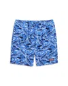 Vineyard Vines Chappy Lobster Print Regular Fit 7 Swim Trunks In Tide Blue Fishing