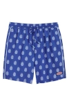 Vineyard Vines Men's Chappy Leaf Print Swim Trunks In Fleurdeleaf Navy