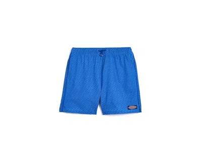 Vineyard Vines Chappy Trunks (toddler/little Kid/big Kid) Boy's Swimwear Pzl Whale/riptide: Xl (18 Big Kid) In Blue