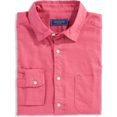 Vineyard Vines Cisco Solid Island Slub Cotton Button-up Shirt In Pink