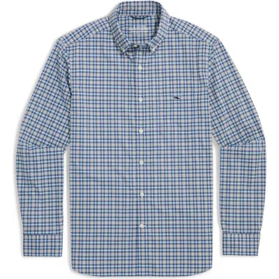 Vineyard Vines Classic Fit On-the-go Performance Plaid Button-down Shirt In Jake Blue Pld