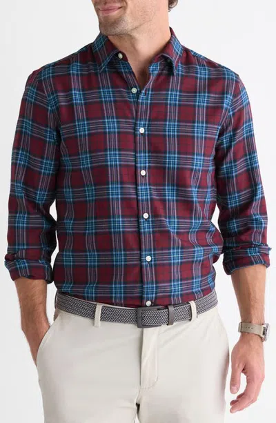 Vineyard Vines Classic Fit Plaid Performance Twill Shirt In Blue