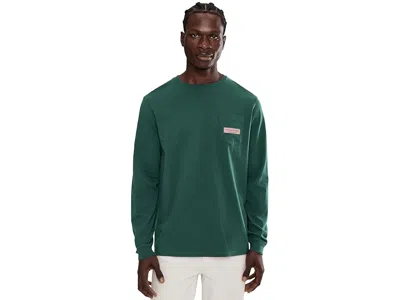 Vineyard Vines Classic Logo Box Long Sleeve T-shirts In Green